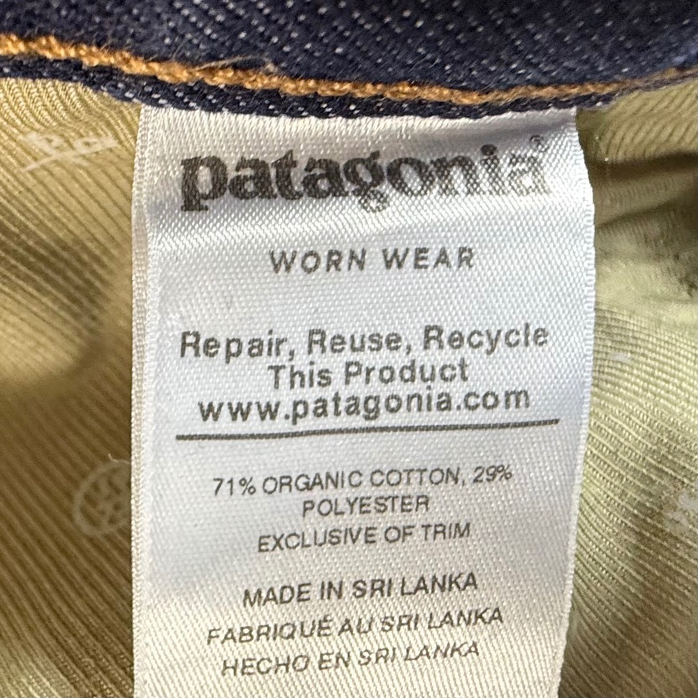 Patagonia Straight Fit Jeans Mens 36x32 Organic Cotton Stretch Dark Wash Indigo - Picture 7 of 12